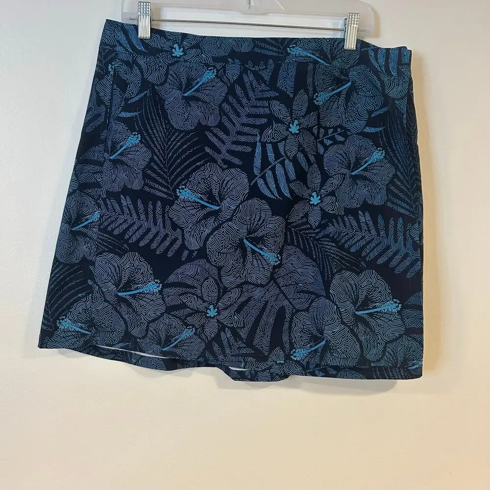 RIPSKIRT Sz L Hawaii Wrap Skirt Maui Moonlight Floral Beach Tennis Golf Pickleba - Picture 1 of 10